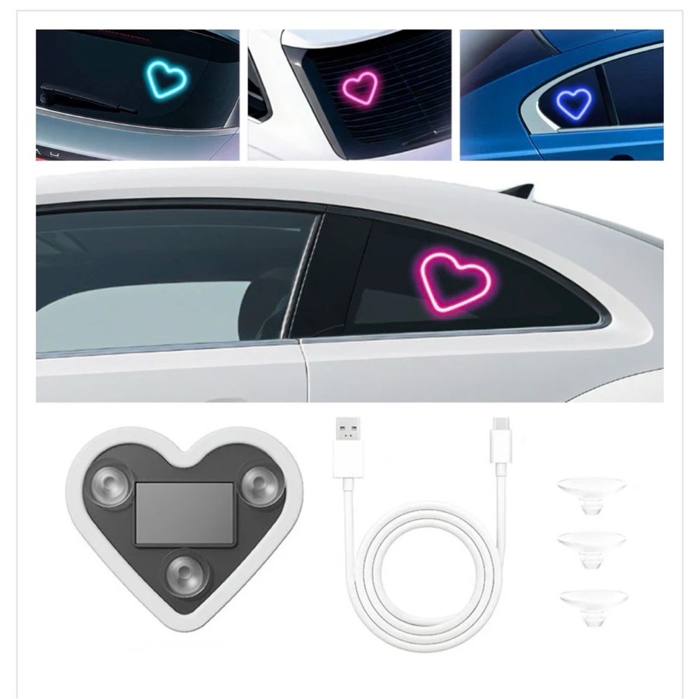 Heart-Shaped LED Car Light